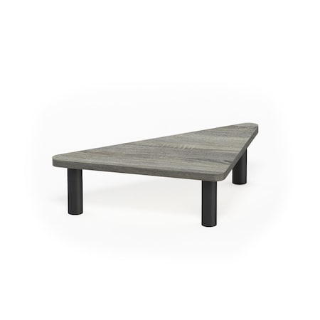 Furinno Furinno 18133GYW-BK Turn-N-Tube Corner Monitor Riser Stand; French Oak Grey & Black 18133GYW/BK